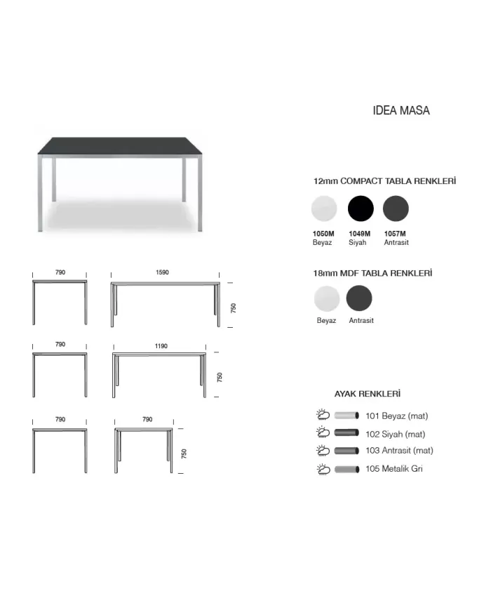 IDEA MASA (79X79, 119X79, 139x79)