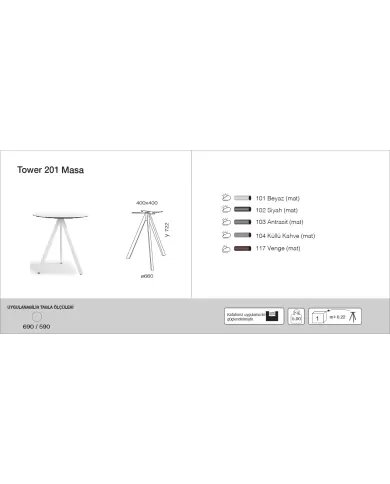 Tower 201 Masa (Ø59/Ø69)
