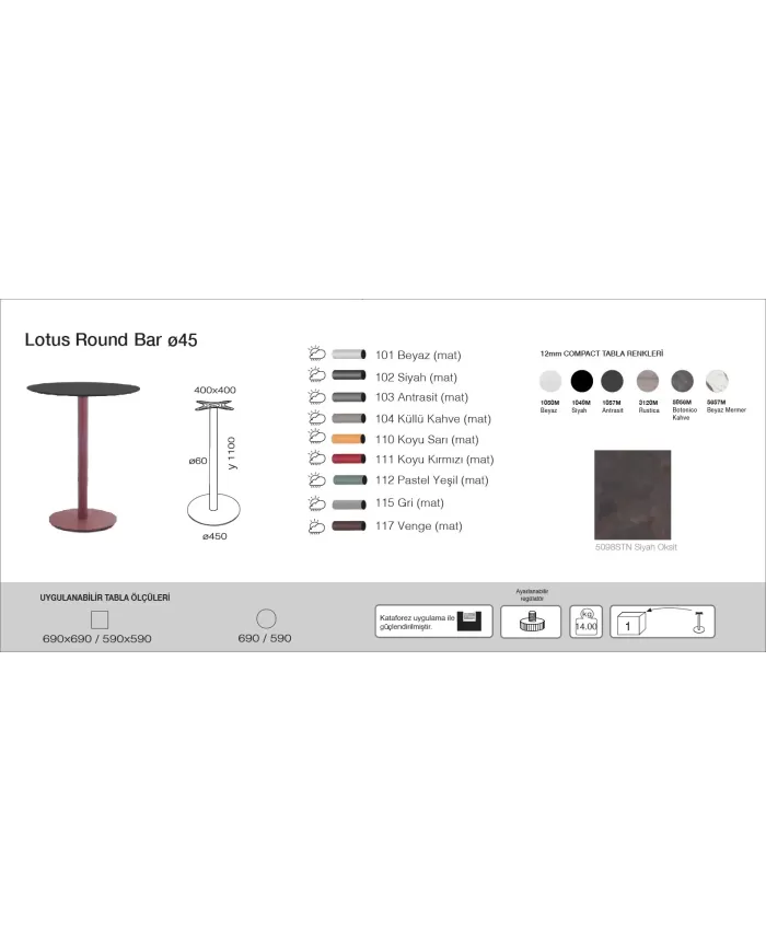 Lotus Round (45) Masa (59/69) - BAR