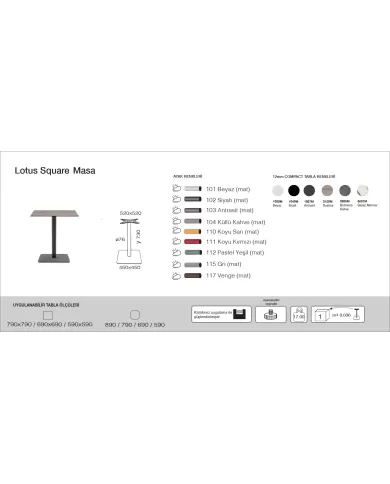 Lotus Square (45) Masa (69/79/89)