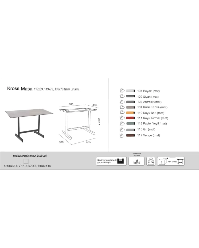 Kross Masa (119X69, 119X79, 139x79)