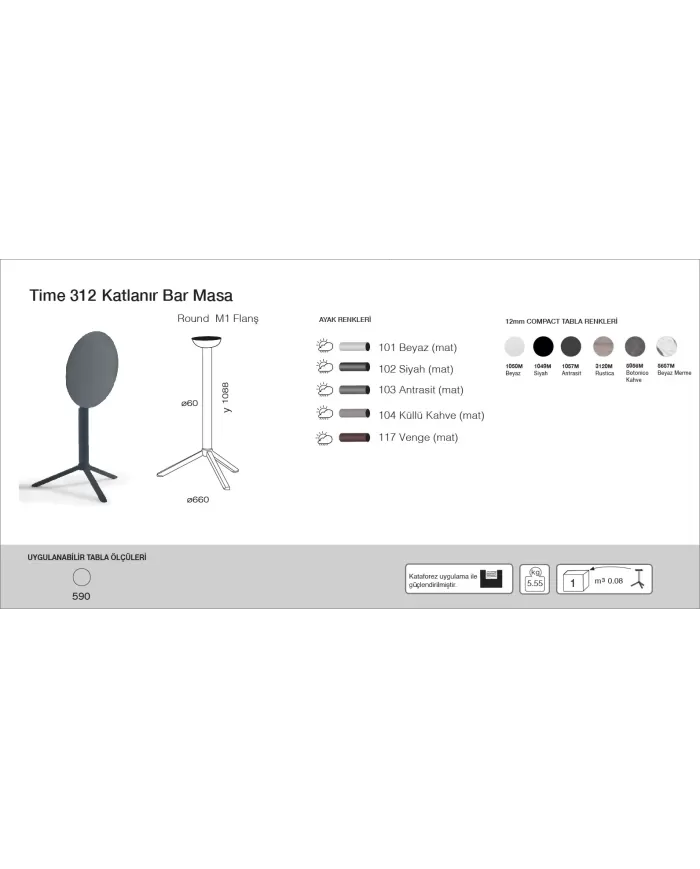 Time 312 Katlanır Masa (59) - BAR