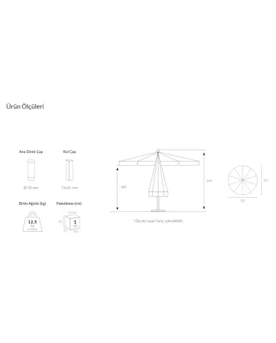363 MANUEL MINI ŞEMSİYE Ø225