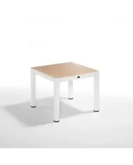 Wood Masa 90x90 Çizgili Camlı