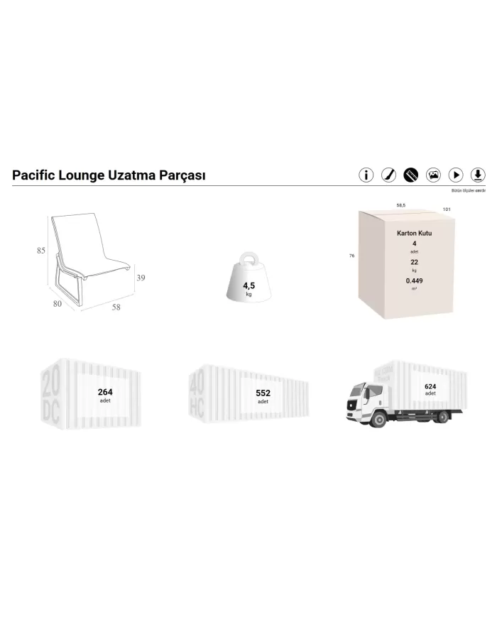 236 PACIFIC LOUNGE UZATMA PARÇASI