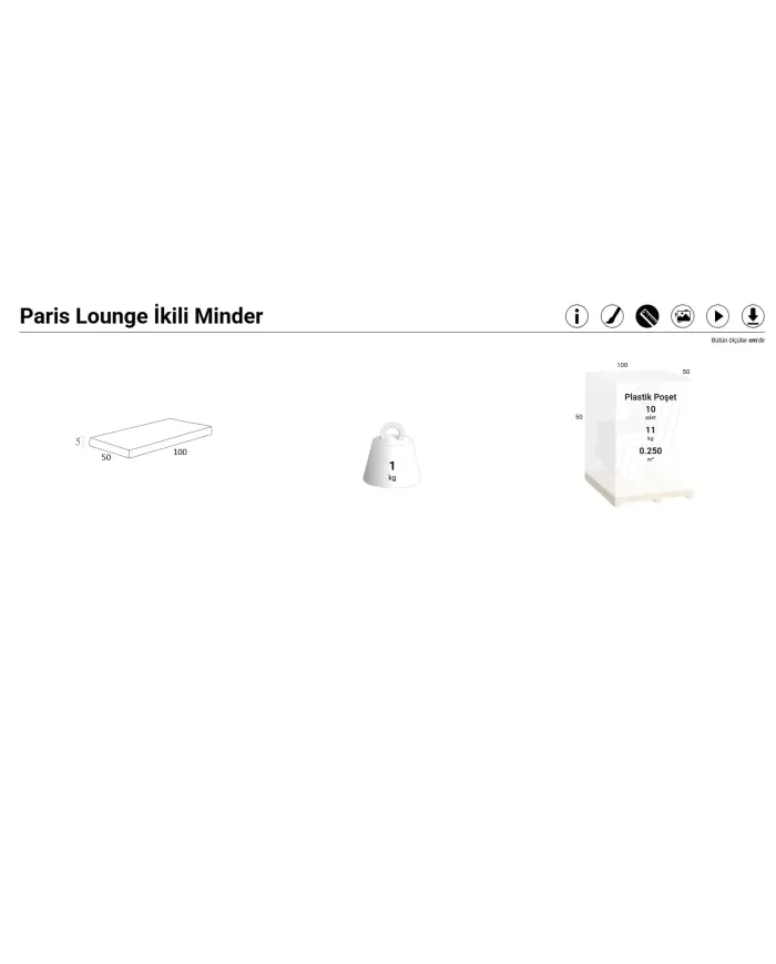 941 PARIS LOUNGE Oturak Minderi