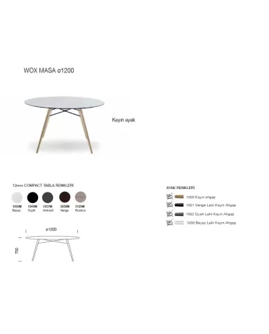 Wox Masa Ø120 (kayın)