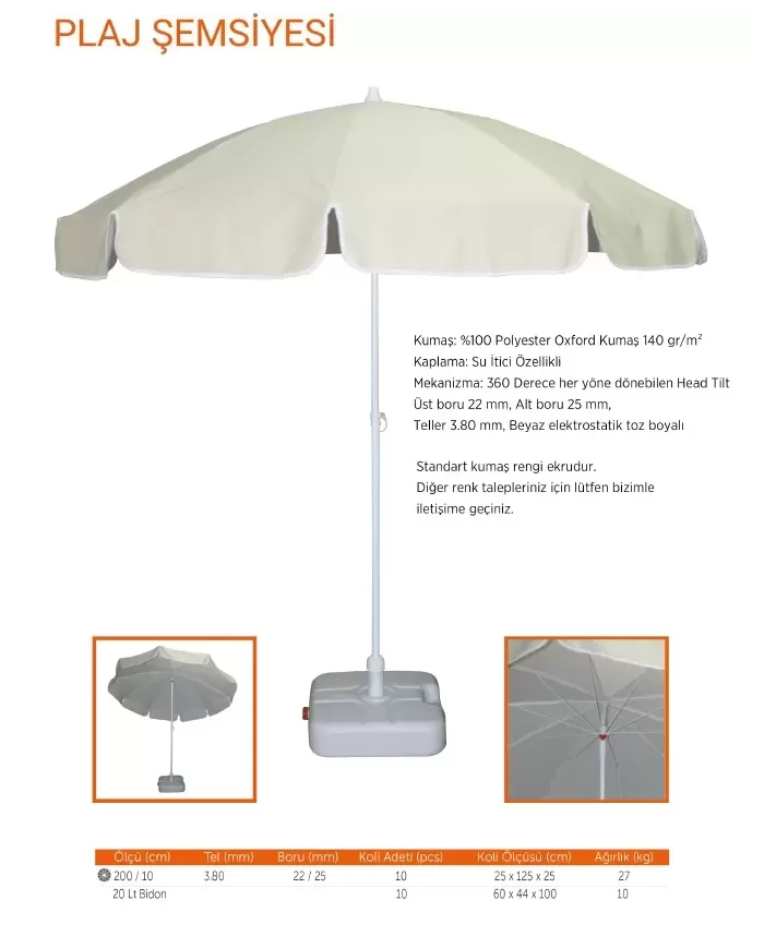 PLAJ ŞEMSİYESİ Ø200