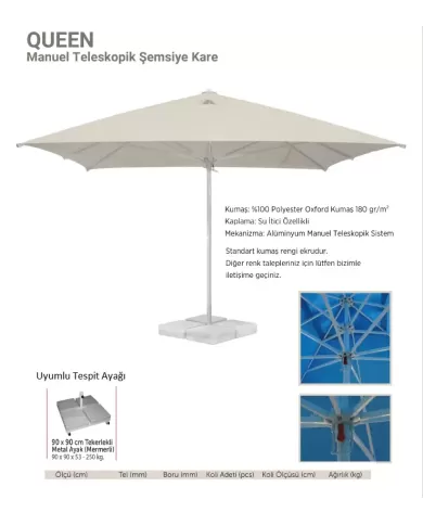 QUEEN | Manuel Teleskopik Şemsiye 400x400