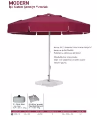 MODERN | İpli Sistem Yuvarlak Şemsiye Ø300