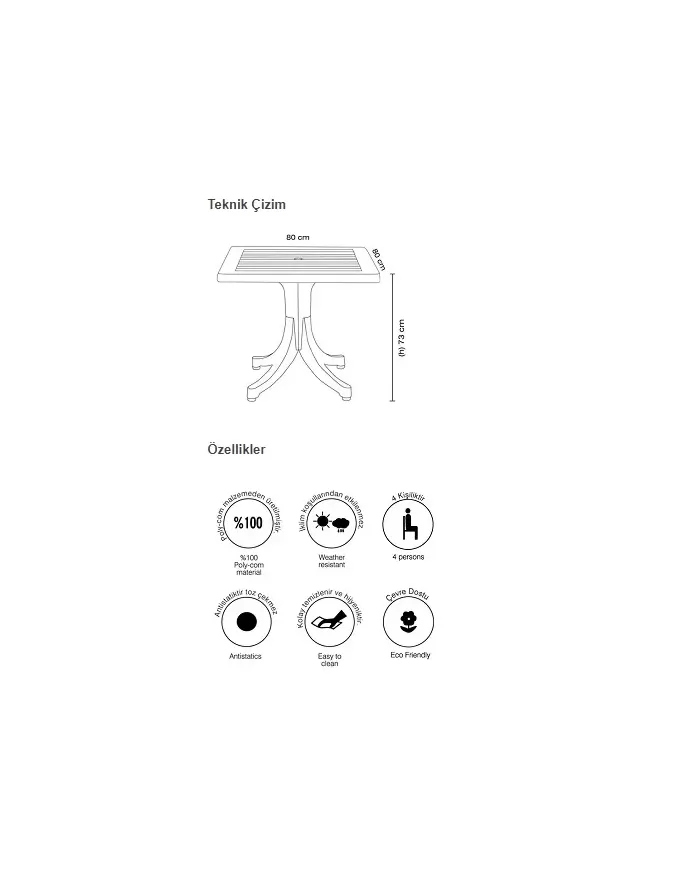 DiVA MASA (80x80 - 4 kişilik)