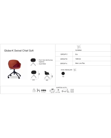 Globe-K Swivel Şef Soft